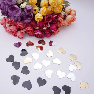 100 pieces 2cm(0.8 in) Small Heart Sticker Wedding Decor Acrylic Mirror Sticker Kid's Room DIY Accessory Party Guest Gifts