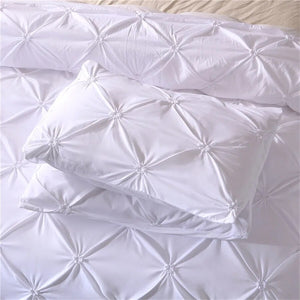 Luxury Bedding Set Pinch Pleat Comforter Bed Sets Home Textile Bed Linen High Quality  Bedspreads black White King Duvet Cover