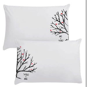 1 Pair 2pcs Simple White Pillowcase 50X75CM Queen King Bedding Pillow Case Creative Letters Paints Lovely 18 Patterns Pillowcase