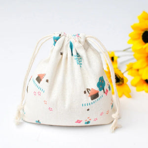 Natural Pouch for Dry Flower 3Pcs/Set Drawstring Cotton Linen Cosmetic Organizer Pouch Perfume Fragrance Bag Aroma Bag