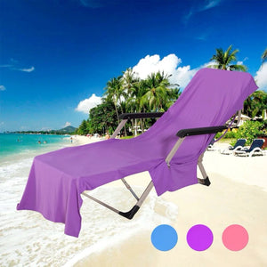 Beach Towels Portable Beach Pool Sun Lounge Chair Cover Bath Towel Bag 3 Pocket Patio Chaise Lounge Chair Covers Outdoor Towel