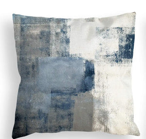 Blue, gray and white three-color linen pillowcase sofa cushion cover home decoration can be customized for you 40x40 50x50