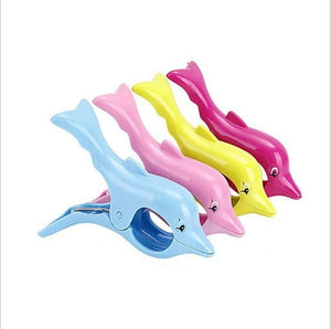 1 Pcs Lovely Dolphin Beach Towel Clips for Beach Chairs Home Lounge Chair Towel Over Sized Clip, Pool Accessories for Chairs