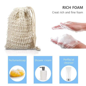 1PC Exfoliating Soap Bag Massage Handbag Bathing Horny Anti-Slip Sleeve Natural Cotton and Linen Bathroom Products Foamed Net