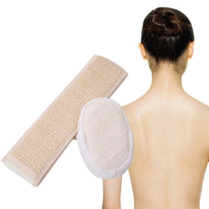 Shower Brush Rub Exfoliating Sided Spa Massage Bath Towel Skin Care Cotton Linen Strip Washing Extended Back Scrubber