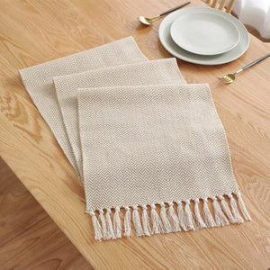 Modern Table Runner Simple Nordic Style Beige Table Flag Handmade Tassel Cotton Linen Tablecloth Bed Runners Table Decoration