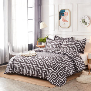 Geometric Pattern Bedding Set Duvet Cover King Queen Size Comforter Sets High Quality Bed Linen Gray Luxury Bed Linings