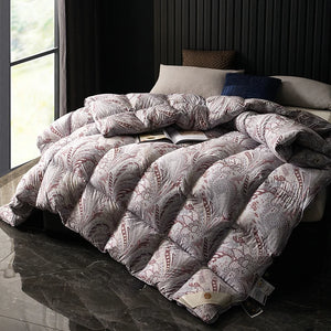 luxury winter Warm soft Comforter 95% Goose Down Quilt duvet Bedding Filler/Filling King Queen Size printed