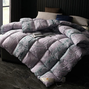 luxury winter Warm soft Comforter 95% Goose Down Quilt duvet Bedding Filler/Filling King Queen Size printed