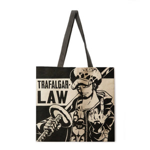 Foldable shopping bag cartoon anime print handbag lady shoulder bag lady casual handbag fashion beach bag lady handbag