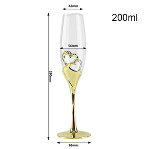 200ml Crystal Champagne Glasses Couple Wedding Gift Party Glass Crystal Glasses Bar Supplies Stemware Golden Wine Glasses Set