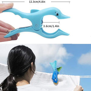 1 Pcs Lovely Dolphin Beach Towel Clips for Beach Chairs Home Lounge Chair Towel Over Sized Clip, Pool Accessories for Chairs