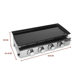 ITOP 4 Burners Gas Plancha BBQ Grills Outdoor Barbecue Tools Non-stick Cooking Hot Plates Heavy Duty Machine BBQ Griddle