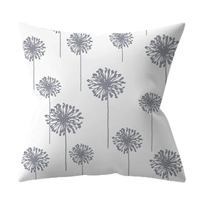 Dandelion pattern leaf gray linen pillowcase sofa cushion cover home decoration can be customized for you 40x40 50x50 60x60