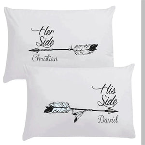 1 Pair 2pcs Simple White Pillowcase 50X75CM Queen King Bedding Pillow Case Creative Letters Paints Lovely 18 Patterns Pillowcase