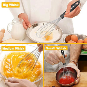 WALFOS Stainless Steel Wire Whisk Manual Egg Beater Blender Milk Cream Butter Beater Kitchen Baking Cooking Utensils Accessiores