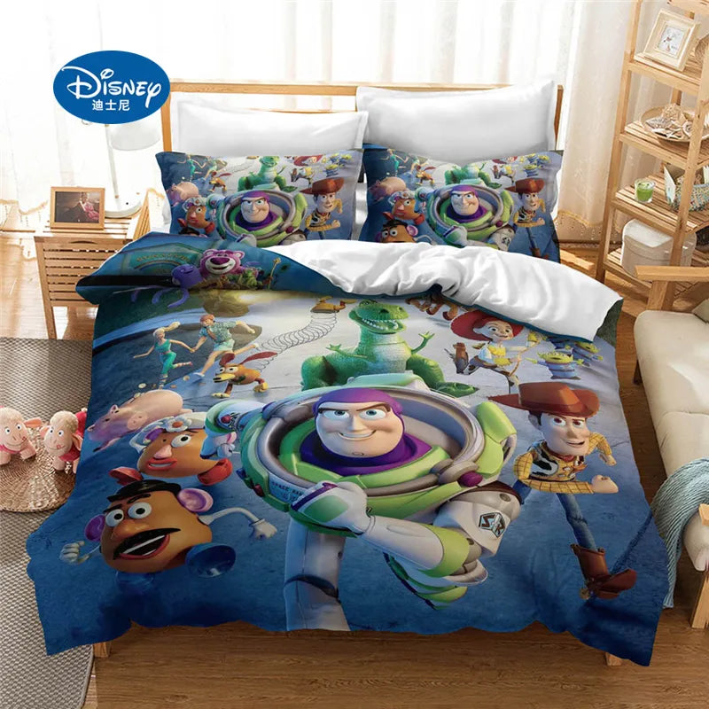 Disney Cartoon Toy Story Bedding Set King Size Quilt Duvet Cover for Kids Bedroom Decora Boy Bed Cover  Comforter Bedding Sets