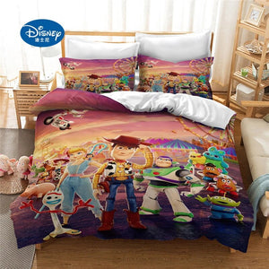 Disney Cartoon Toy Story Bedding Set King Size Quilt Duvet Cover for Kids Bedroom Decora Boy Bed Cover  Comforter Bedding Sets