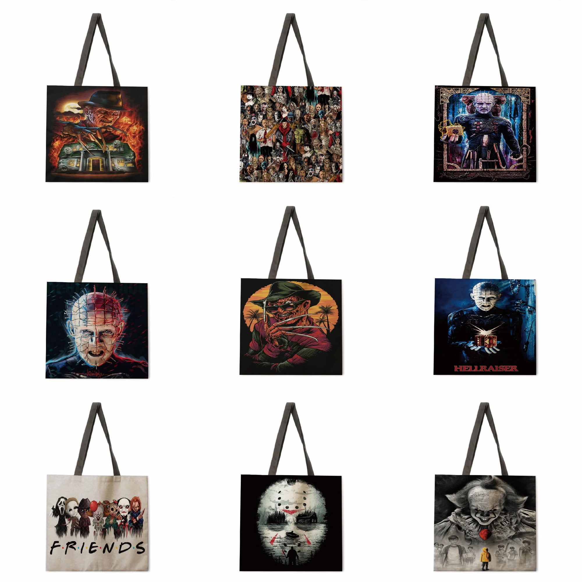 Halloween theme linen shopping bag ladies shoulder bag foldable shopping bag beach tote bag handbag