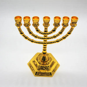 Jewish Menorah Candle-Holders Religions Candelabra Hanukkah Candlesticks 7 Branch