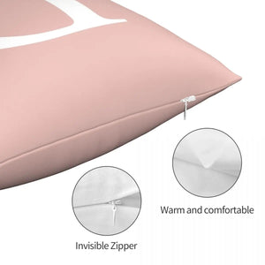 Rose Gold Basic Monogram D Square Pillowcase Polyester Linen Velvet Creative Zip Decor Room Cushion Case