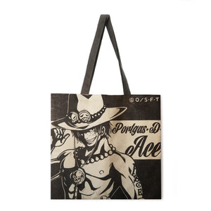 Foldable shopping bag cartoon anime print handbag lady shoulder bag lady casual handbag fashion beach bag lady handbag