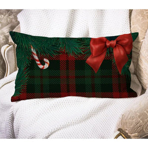 Red Green Merry Christmas Santa Designer Pattern Custom Cartoon Print Cushion Cover Pillow Case Sofa Chair Decoration Long Size