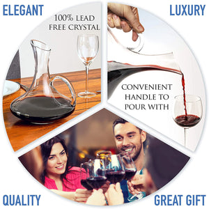 Elegant Handle Decanter Red Wine Decanter Sets Crystal Wine Glasses Lead-free Breather Carafe Improve The Taste Of Red Wine