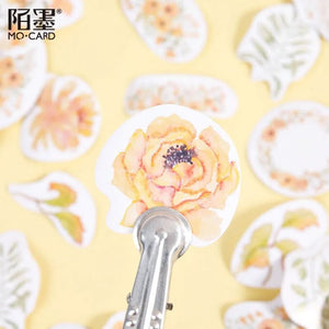 46pcs Birthday Gift Wedding Party Decoration Scrapbook Adhesive Diary Album Plant Flower Hand Account Planning Boxed Stickers