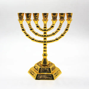 Jewish Menorah Candle-Holders Religions Candelabra Hanukkah Candlesticks 7 Branch