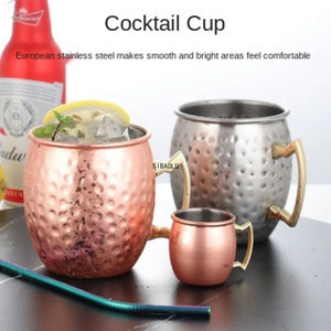 1/ 4 Pieces 550ml 18 Ounces Moscow Mule Mug Stainless Steel Hammered Copper Plated Beer Cup Coffee Cup Bar Drinkware