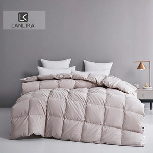 Lanlika 100% White Goose Down Quilt Comforter For Quiilt Winter Feather Double Queen King Luxurious Hotel Collection All Season