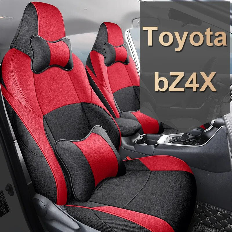 Autocovers Car Seat Cover Cotton and linen Specific Customize for Toyota bZ4X Full Covered with Front and Rear Full Complete Set