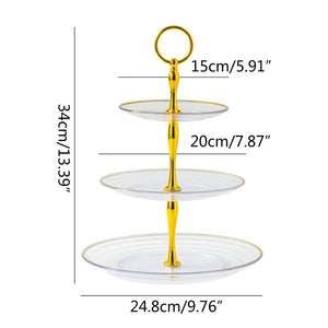 Cupcake Stand Serving Tray 3-tier Elegant Dessert Cake Stand Pastry Serving Stand for Home Tea-Party Fruit Stand Holder