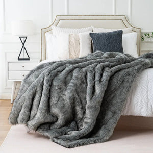 Luxury Faux Fur Blanket high-end Bed linen fox fur blankets for beds plaid on the sofa cover Decoration home blankets and throws