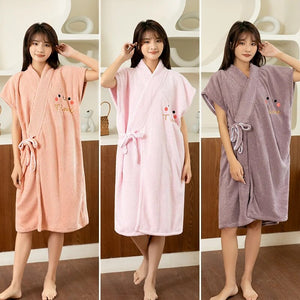 2023 New Coral Plush Cute Towels Bathroom Cross Strap Bath Skirt for Home Use Easy To Carry When Going Out Ванна Кімната