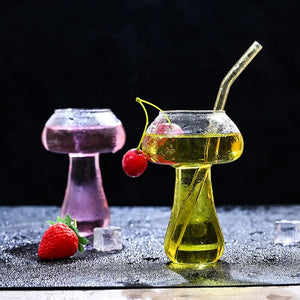 260ml Cute Mushroom Cocktail Glass Cup For Drinks Beer Creative Clear Wine Glasses Coffee Cups Drinkware Bar Shot Glasses