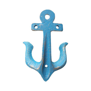 Cast iron nautical anchor wall hook coat hook rack Coastal theme bathroom decorative hooks Swimming pool towel rack Key holder