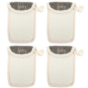 4 Pcs Cleaning Sponges Black Linen Soap Bag Bar Home Supply Multi-function Savers Flax