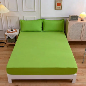 Solid color Polyester Cotton fabric Bed fitted sheet Pillowcase 1.5m 1.8m Mattress cover Bed linen