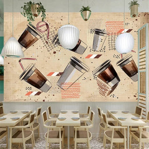 Modern Dining Gourmet Coffee Shop Blackboard Restaurant Industrial Decoration Wallpaper Hotel Mural Background Wall Paper Murals