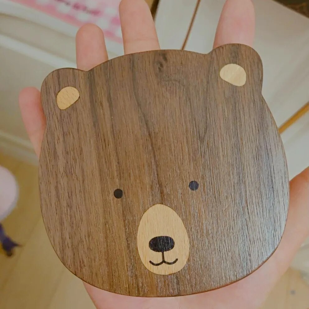 Creative cute bear insulation cat paw drinking coaster wooden mat gourmet kitchen insulation tray dining table table mat