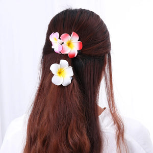 FRCOLOR 24Pcs 2.4 Inch Hawaiian Plumeria Flower Hair Clip Hair Accessory for Beach Party Wedding Event Decoration 12 Colors