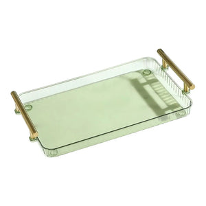 Rectangular Serving Tray Breakfast Tray 12"x8" Elegant Serving Tray with Handles for Ottoman Bathroom Cafe Party Living Room