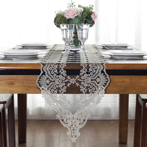 Table Runner White Lace Europe Embroidered Table Flag Jacquard Table Cloth Coffee Tv Cabinet Long Tablecloth Wedding Decoration