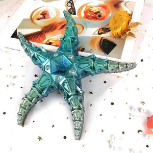 Coastal Wall Art Resin Mold Silicone Starfish Wall Decor Mold Geometric 3D Home Decor Marine Theme Ocean Animal Starfish Mold