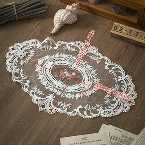 Dinning Table Cover Embroidered Table Cloth Elegant Round Lace Tablecloth Coffee Coasters Napkin Party Wedding Decoration