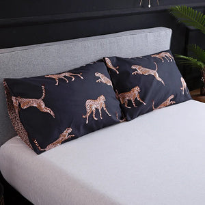 Leopard Print Bedding Set 2 People Double Bed Duvet Cover Animals Comforter Covers Nordic Luxury King Queen Size 220x240 Bedroom