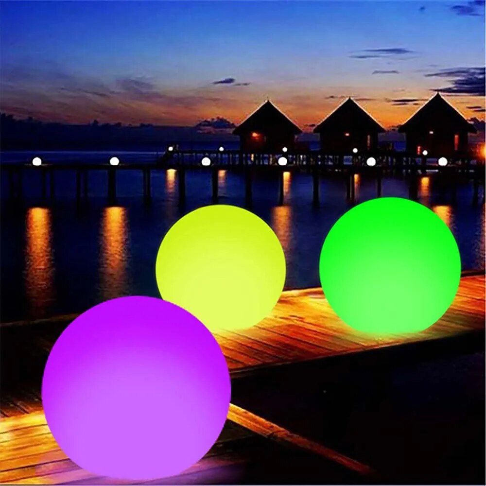 LED Glowing Balloon Beach Wedding Party Decoration Remote Control Light Swimming Pool Luminous Inflatable Balloon