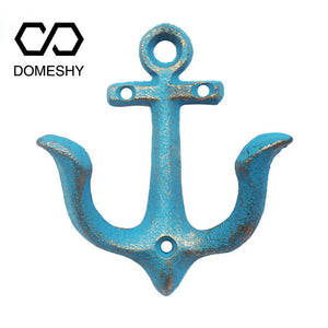 Cast iron nautical anchor wall hook coat hook rack Coastal theme bathroom decorative hooks Swimming pool towel rack Key holder